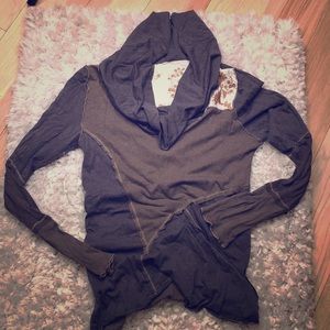 Anthro tissue-soft patchwork summer cowl-neck✨